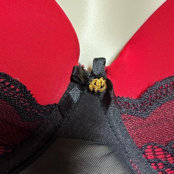 Daisy Fuentes Negligie Black Red Sexy Sheer Lace Size L Babydoll Fairy Nightgown - Picture 4 of 10